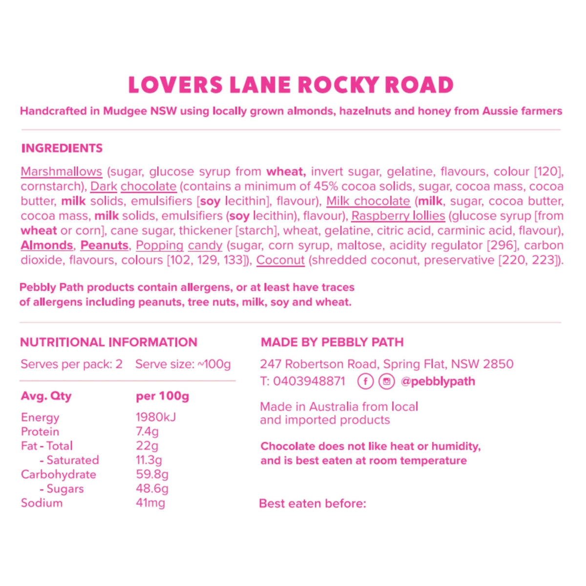 Pebbly Path Lover's Lane Rocky Road