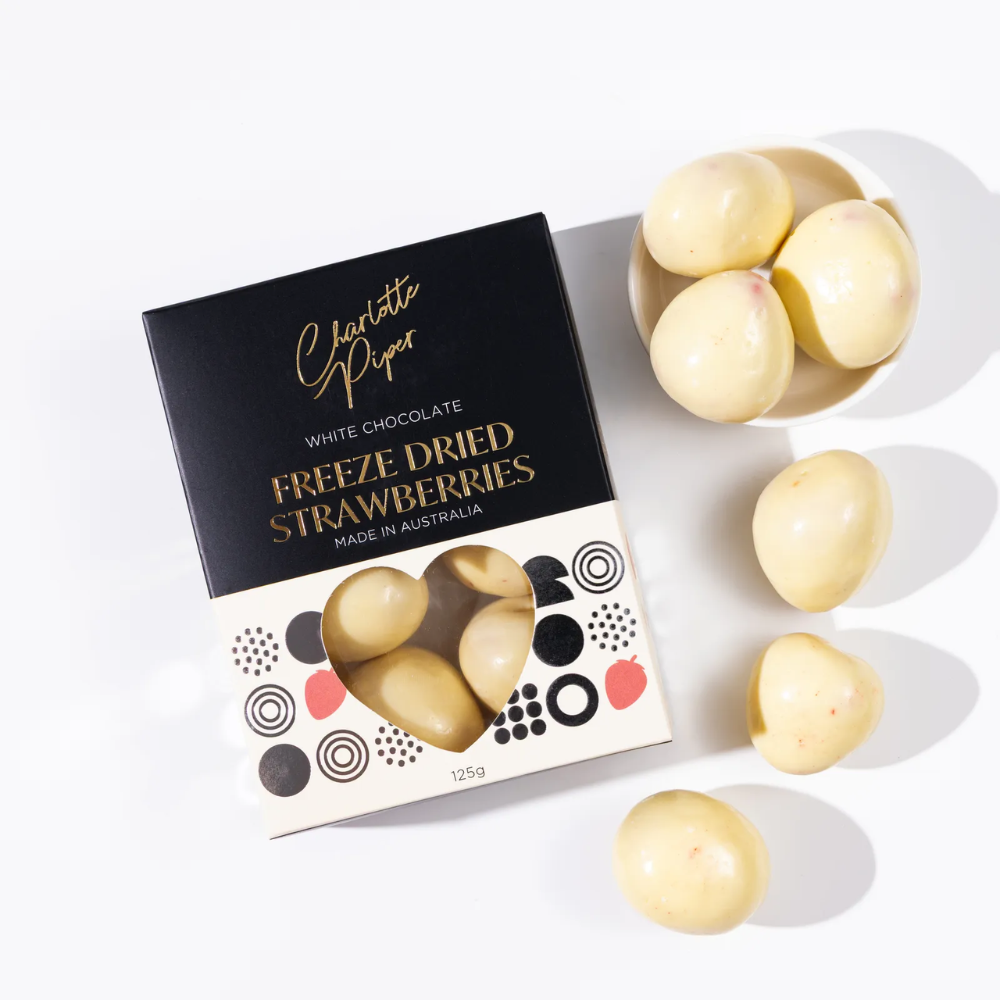 Charlotte Piper White Chocolate Freeze Dried Strawberries 125g