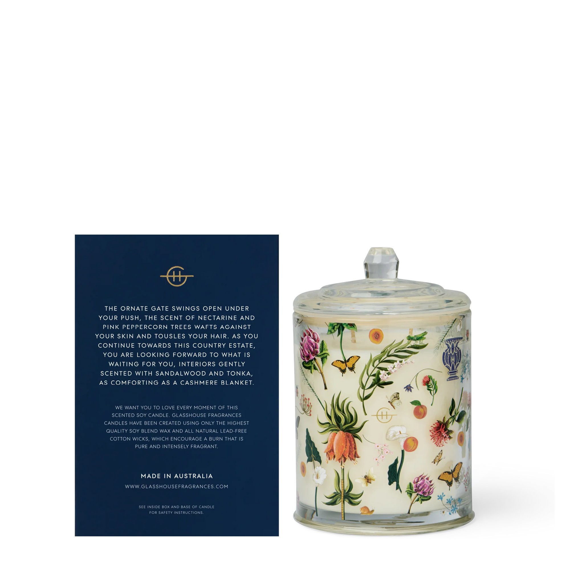 Country Couture Cashmere &amp; Nectarine 380g Triple Scented Soy Candle