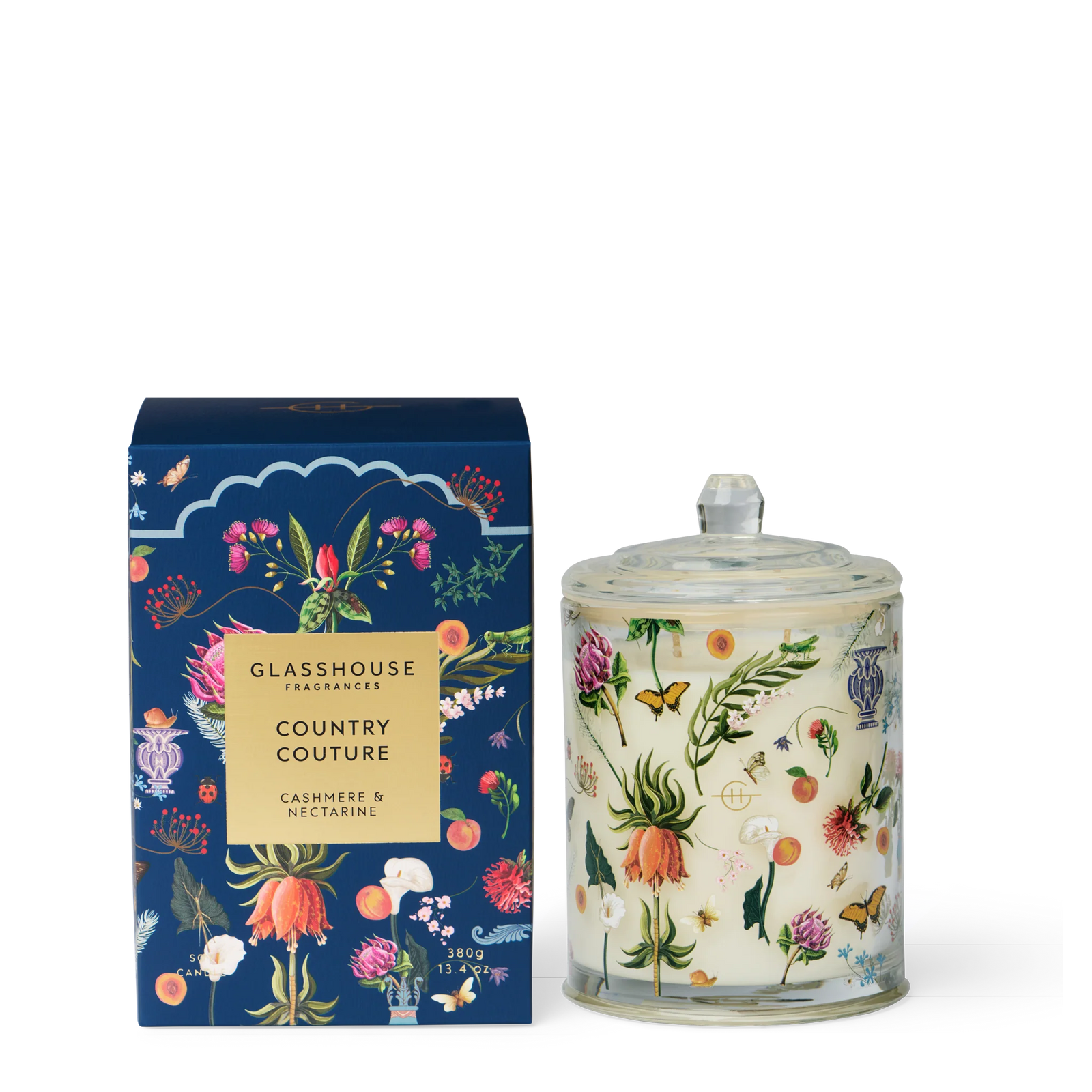 Country Couture Cashmere & Nectarine 380g Triple Scented Soy Candle