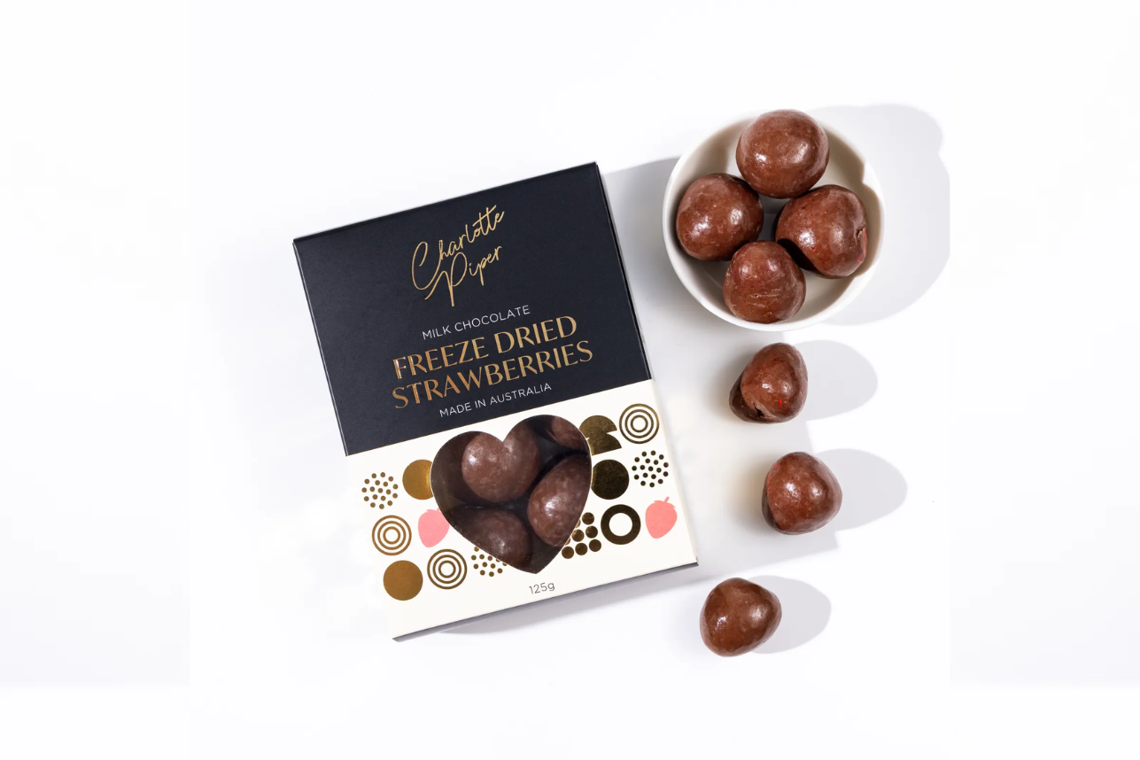 Charlotte Piper Milk Chocolate Freeze Dried Strawberries 125g