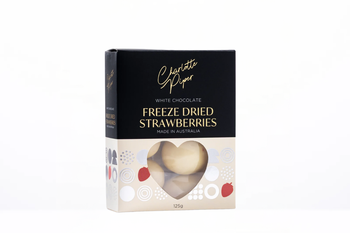 Charlotte Piper White Chocolate Freeze Dried Strawberries 125g